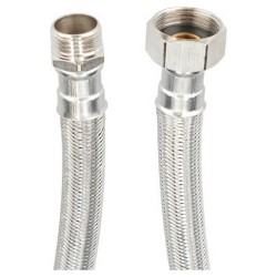 Маркуч Fontastock Неръждаема стомана AISI 304 EPDM Мъжки 1/2" - Женски 3/4" 25 cm - Направи си сам - Железария, Инструменти и Материали