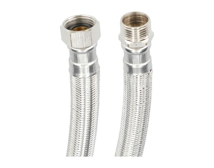 Маркуч Fontastock Неръждаема стомана AISI 304 EPDM Мъжки 1/2" - Женски 1/2" 30 cm Маркуч Fontastock Неръждаема стомана AISI 304 EPDM Мъжки 1/2" - Женски 1/2" 30 cm