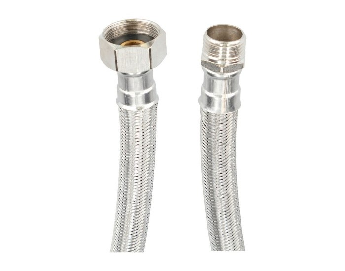 Маркуч Fontastock Неръждаема стомана AISI 304 EPDM Мъжки 1/2" - Женски 3/4" 25 cm Маркуч Fontastock Неръждаема стомана AISI 304 EPDM Мъжки 1/2" - Женски 3/4" 25 cm