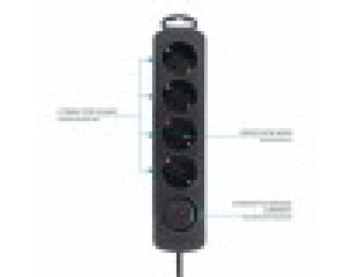 Табло с 4 гнезда с бутон за включване TM Electron 3680 W Табло с 4 гнезда с бутон за включване TM Electron 3680 W
