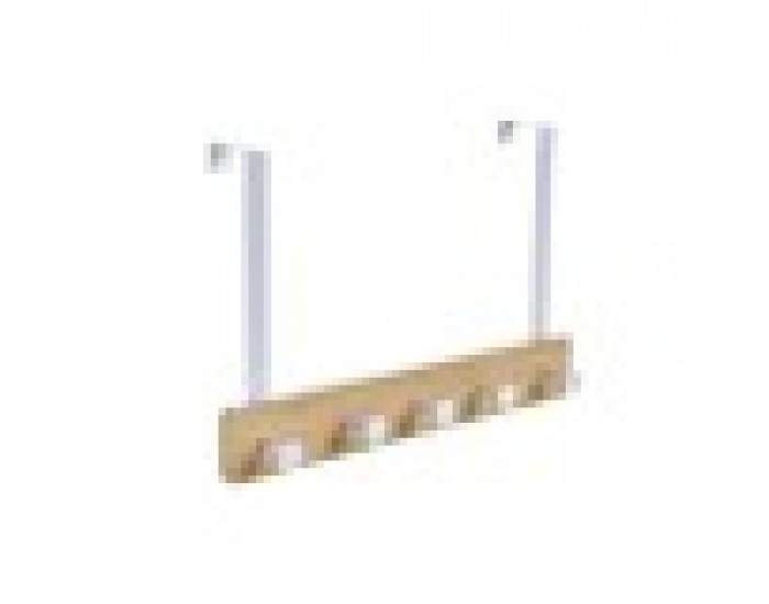 Поставка за Палта за Врата Home ESPRIT Бял Метал Бамбук 38,5 x 4,8 x 25,5 cm Поставка за Палта за Врата Home ESPRIT Бял Метал Бамбук 38,5 x 4,8 x 25,5 cm