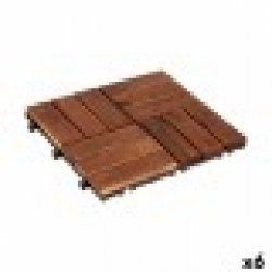 Преплетена Плочка Кафяв полиетилен Aкациево дърво 30 x 2,8 x 30 cm (6 броя) - Направи си сам - Железария, Инструменти и Материали