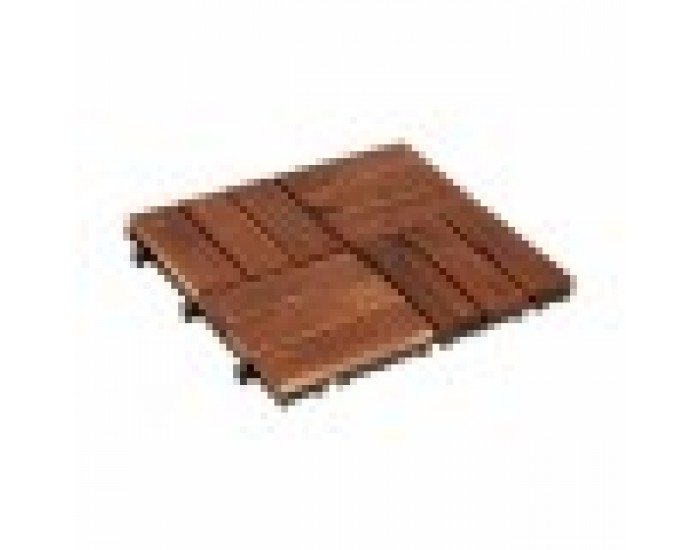 Преплетена Плочка Кафяв полиетилен Aкациево дърво 30 x 2,8 x 30 cm (6 броя)