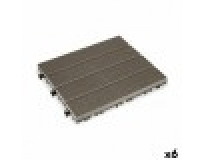 Преплетена Плочка Комбиниран Черен полиетилен 30 x 2,6 x 30 cm (6 броя)