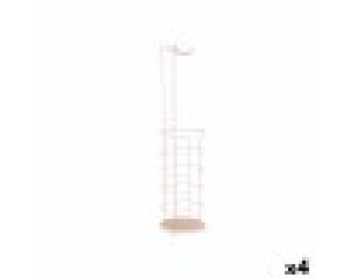 Поставка за Тоалетна Хартия Розов Метал Бамбук 16,5 x 63,5 x 16,5 cm (4 броя)