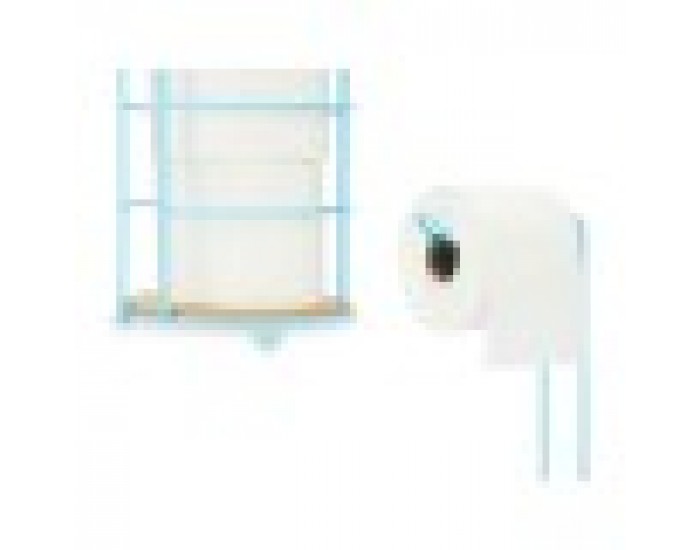 Поставка за Тоалетна Хартия Син Метал Бамбук 16,5 x 63,5 x 16,5 cm (4 броя)