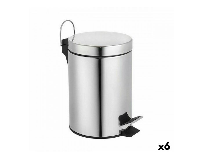 Кошче за Боклук с Педал Confortime Сребрист 3 L (6 броя)