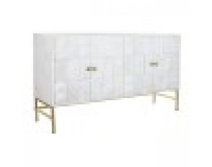 Бюфет DKD Home Decor Ромб Бял Месинг Дърво манго (157 x 43 x 84 cm)