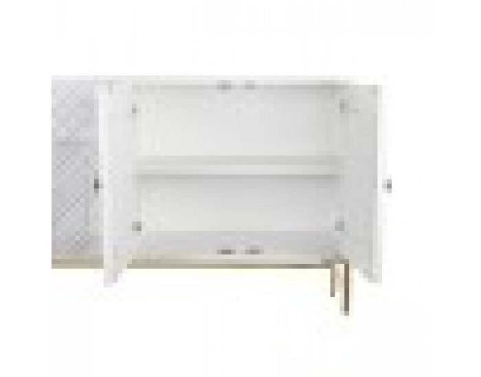 Бюфет DKD Home Decor Ромб Бял Месинг Дърво манго (157 x 43 x 84 cm)