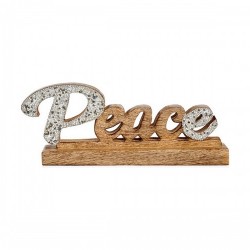 Декоративна фигурка Peace Пурпурин Дървен (6 x 13 x 31 cm) - Сезонни и Празнични Декорации