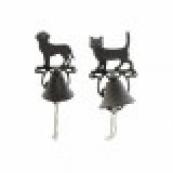 Звънец DKD Home Decor Котка Куче Кафяв Тъмно сив Въже Желязо 14 x 15 x 24 cm (2 броя) - Външно осветление, Мрежи и Декорация