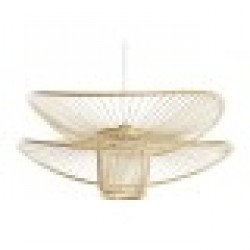 Полилей DKD Home Decor Кафяв Бамбук 50 W 60 x 60 x 28 cm - Осветителни тела