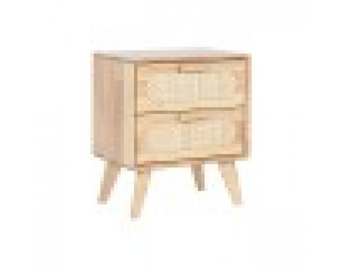 Нощно шкафче Home ESPRIT Дървен Метал Pатан 40 x 30 x 48 cm