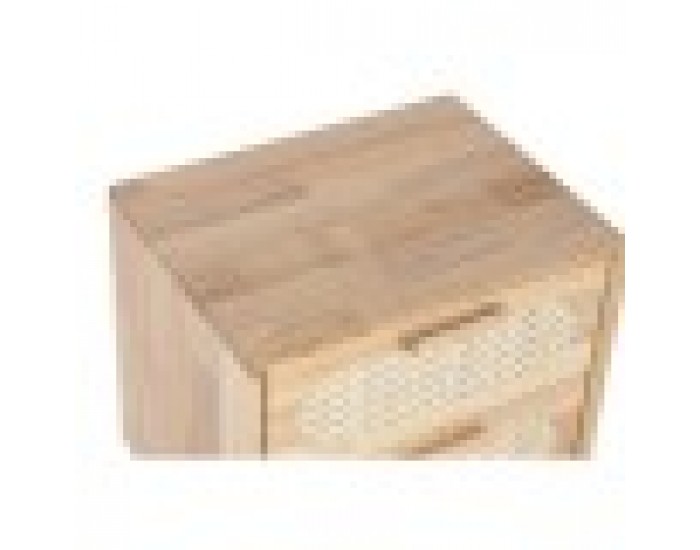 Нощно шкафче Home ESPRIT Дървен Метал Pатан 40 x 30 x 48 cm