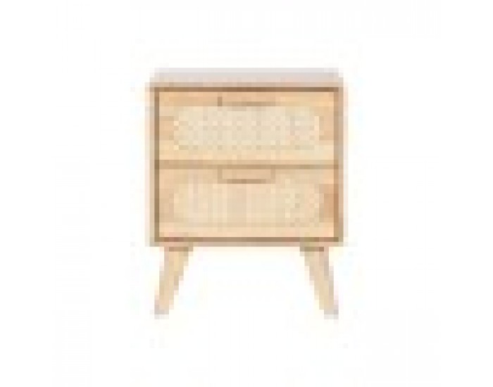 Нощно шкафче Home ESPRIT Дървен Метал Pатан 40 x 30 x 48 cm