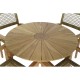 Комплект от маса с 4 стола DKD Home Decor 100 x 100 x 75 cm Тик синтетичен ратан