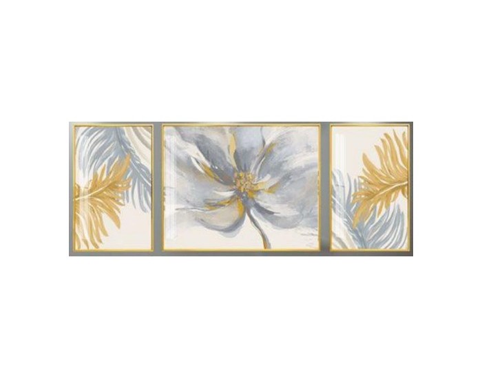 Картина DKD Home Decor Алуминий Lilled Дървен MDF (3 pcs) (240 x 3 x 80 cm)