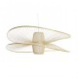 Полилей DKD Home Decor Бял Естествен Бамбук 50 W 100 x 100 x 32 cm - Осветителни тела