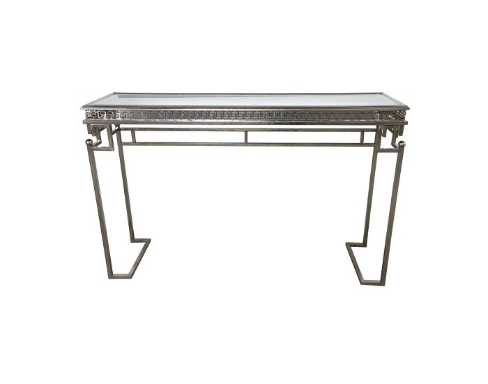 Помощна маса DKD Home Decor Огледало, Метал, Сребро, Дървен, MDF, 117 x 31 x 75 cm