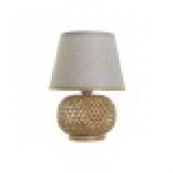 Настолна лампа DKD Home Decor Кафяв Естествен Бамбук 50 W 220 V 24 x 24 x 34 cm - Настолни лампи