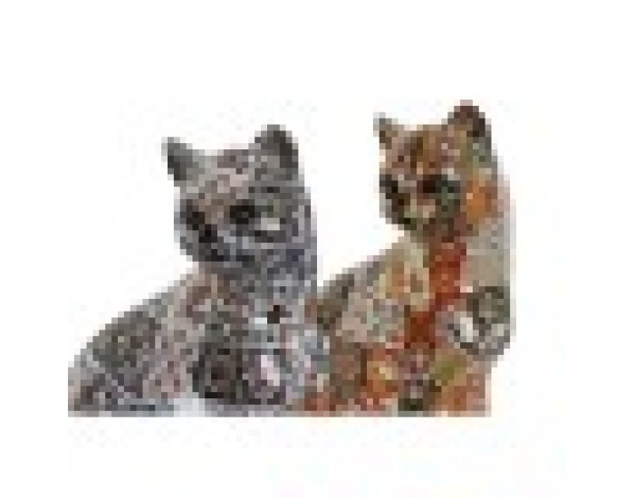 Декоративна фигурка Home ESPRIT Многоцветен Котка Средиземноморско 11 x 10 x 16 cm (2 броя)