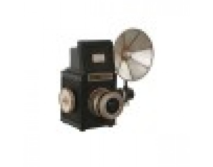 Декоративна фигурка Home ESPRIT Черен Сребрист Оператор Vintage 26 x 16 x 24 cm