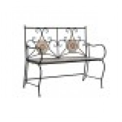 Пейка DKD Home Decor 111 x 54 x 88 cm Керамика Мозайка Черен Метал Многоцветен - Мебели за градина, Аксесоари и Чадъри