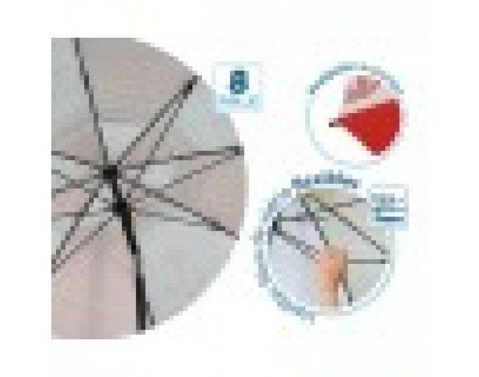 Плажен чадър Червен Ø 180 cm SPF50+ Военен