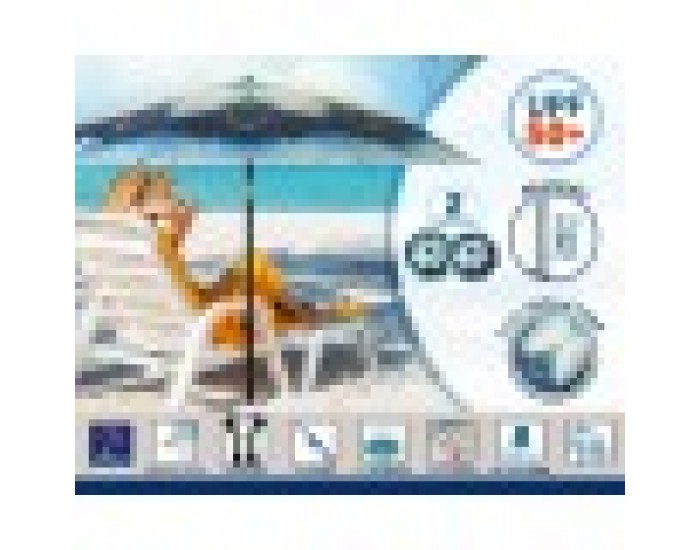 Плажен чадър Син Ø 200 cm SPF50+ Паун