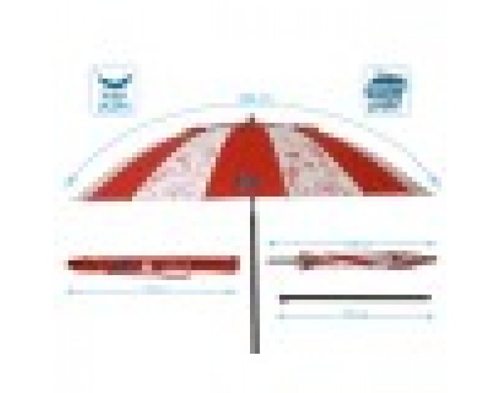 Плажен чадър Червен Ø 220 cm SPF50+ Военен