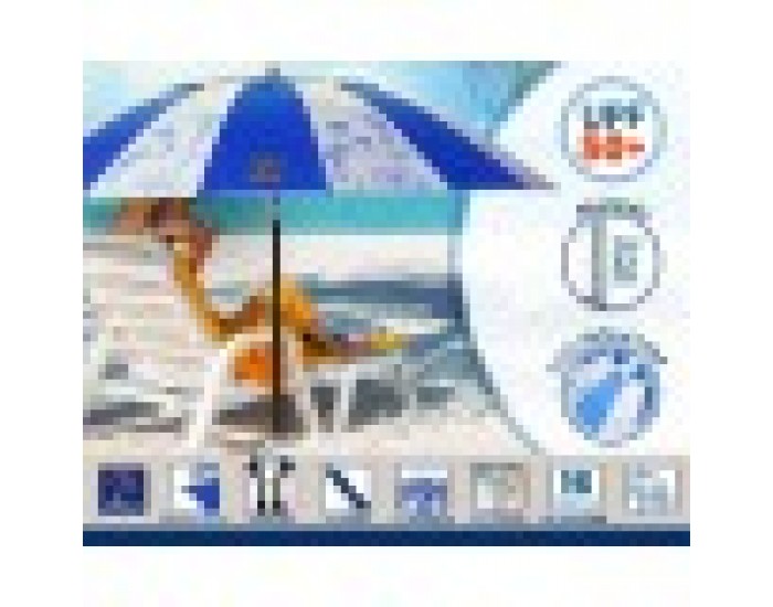 Плажен чадър Син Ø 240 cm SPF50+ Военен