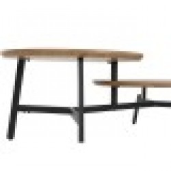 Маса за кафе Home ESPRIT Черен Естествен 115 x 60 x 40,5 cm - Комплекти маси и столове