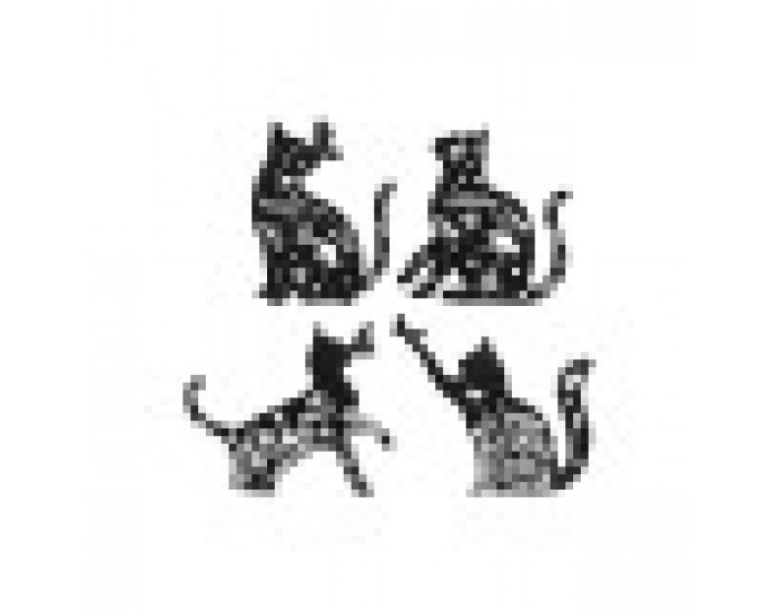 Декорация за стена Home ESPRIT Черен Котка 37 x 1,3 x 48 cm (4 броя)