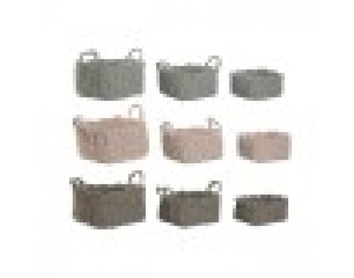 Игра на Кошници Home ESPRIT Зелен Бежов Розов Въже (3 Части) (3 броя)