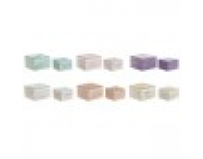 Кутия за бижута Home ESPRIT Многоцветен Розов Люляк Дърво манго 10 X 10 X 6,6 cm (2 Части) (6 броя)