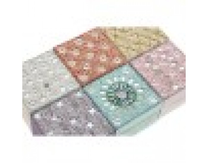 Кутия за бижута Home ESPRIT Многоцветен Розов Люляк Дърво манго 10 X 10 X 6,6 cm (2 Части) (6 броя)