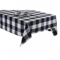 Покривка за маса и салфетки DKD Home Decor Син Памук Бял (250 x 150 x 0,5 cm) - Покривки за маса