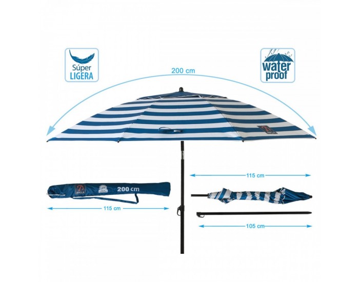 Чадър 200 cm UPF 50+ Моряк Чадър 200 cm UPF 50+ Моряк