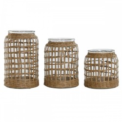 Ваза Home ESPRIT Естествен Кристал 16,5 x 16,5 x 27 cm (3 Части) - Вази и Украса за маса