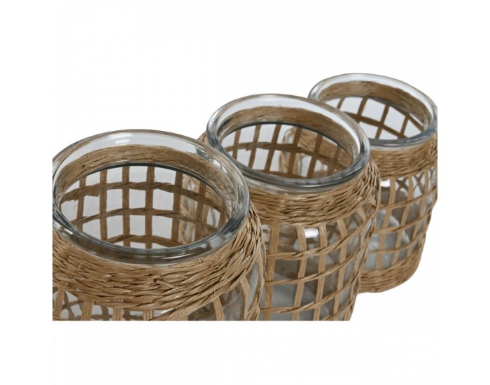 Ваза Home ESPRIT Естествен Кристал 16,5 x 16,5 x 27 cm (3 Части)