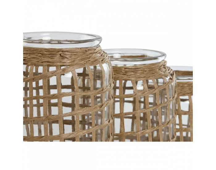 Ваза Home ESPRIT Естествен Кристал 16,5 x 16,5 x 27 cm (3 Части)
