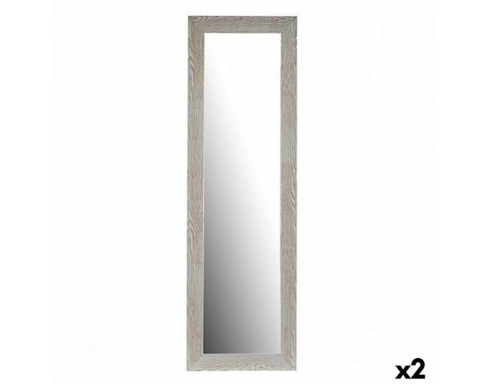 Стенно огледало Бял Дървен Cтъкло 45,5 x 135,5 x 2 cm (2 броя) Стенно огледало Бял Дървен Cтъкло 45,5 x 135,5 x 2 cm (2 броя)