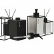 Комплект за Баня Home ESPRIT Бял Черен Метал Dolomite 14,5 x 8 x 17 cm 2 Части (2 броя)