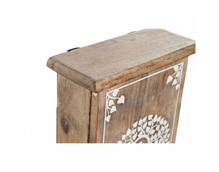 Шкаф за ключове Home ESPRIT Бял Естествен 18 x 7,5 x 28 cm Шкаф за ключове Home ESPRIT Бял Естествен 18 x 7,5 x 28 cm