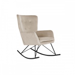 Люлеещ се стол Home ESPRIT Черен Бежов полиестер Метал 68 x 90 x 92 cm - Комплекти маси и столове