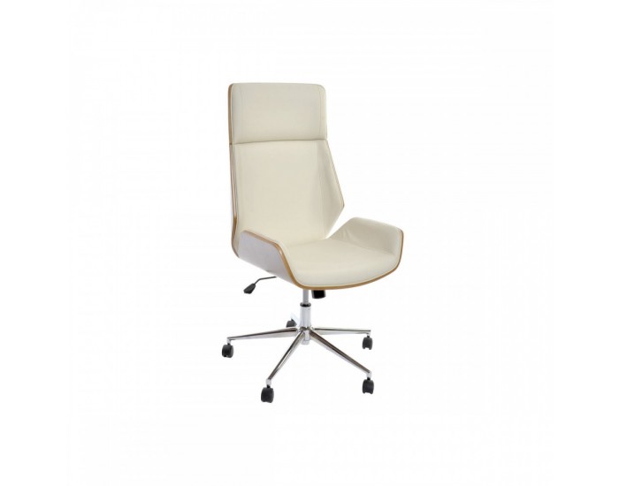 Офис стол DKD Home Decor Кафяв Сметана Сребрист 60 x 65,5 x 118 cm