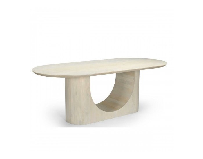 Трапезна маса Home ESPRIT Бял Дърво манго 220 x 100 x 76 cm Трапезна маса Home ESPRIT Бял Дърво манго 220 x 100 x 76 cm
