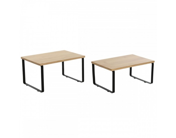 Рафтове Home ESPRIT Метал Бамбук 30 x 19,5 x 15,5 cm 2 Части