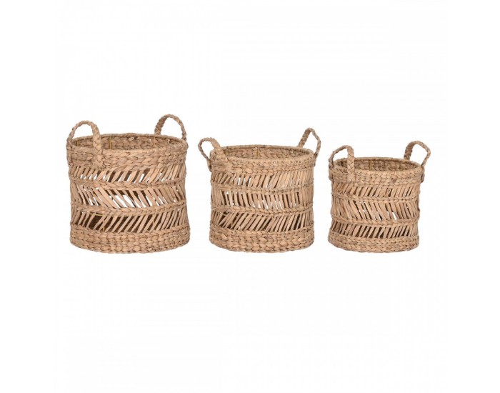 Игра на Кошници Home ESPRIT Естествен Метал Естествено влакно (3 Части)