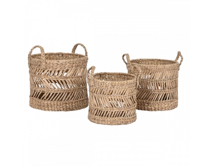 Игра на Кошници Home ESPRIT Естествен Метал Естествено влакно (3 Части)